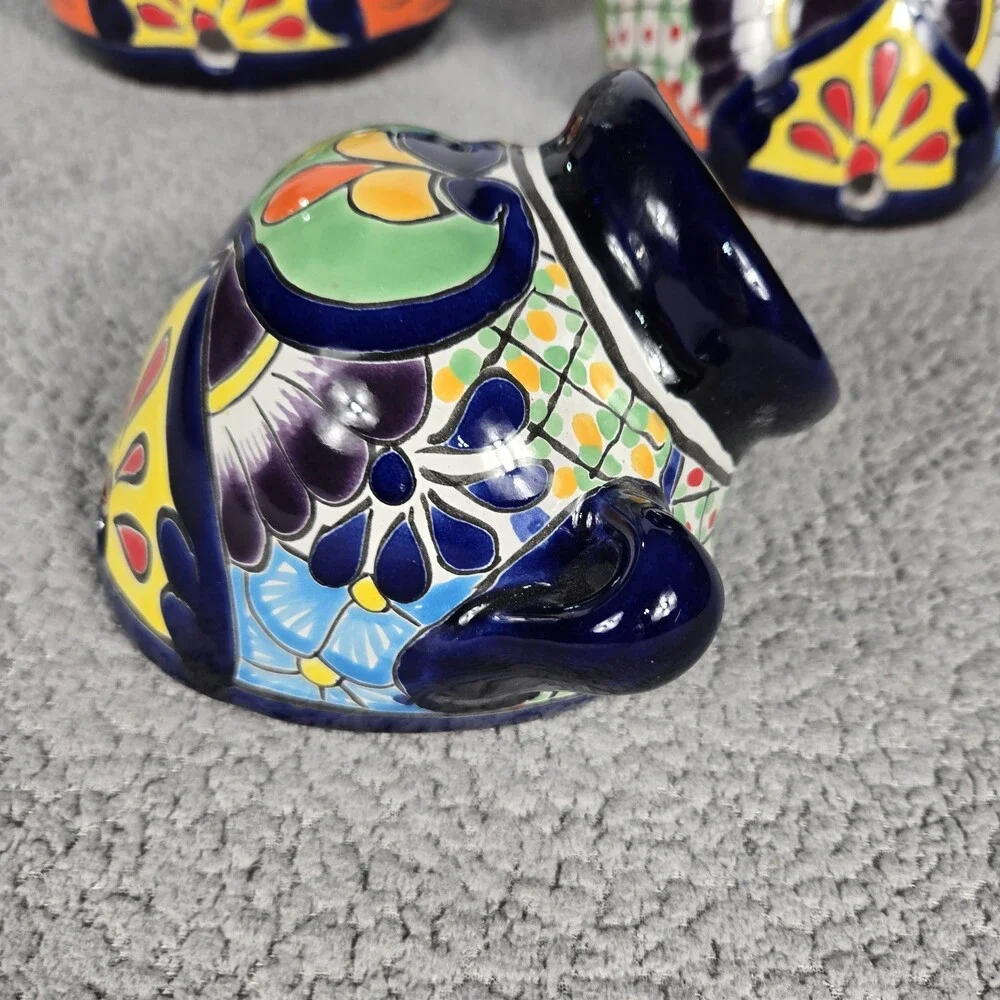 Talavera Wall Planter Set Hand Painted Mexican Art Colorful And Beautiful Set
